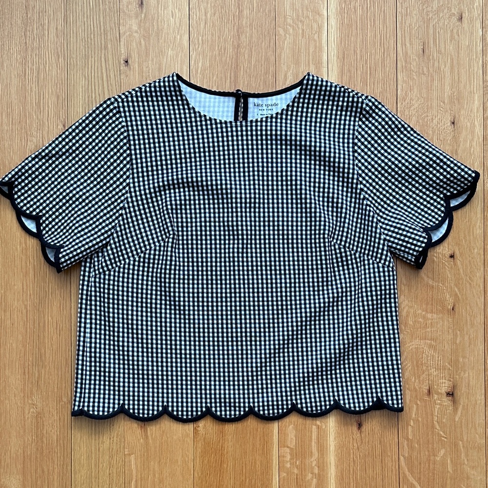 Kate Spade Black and White Gingham Blouse